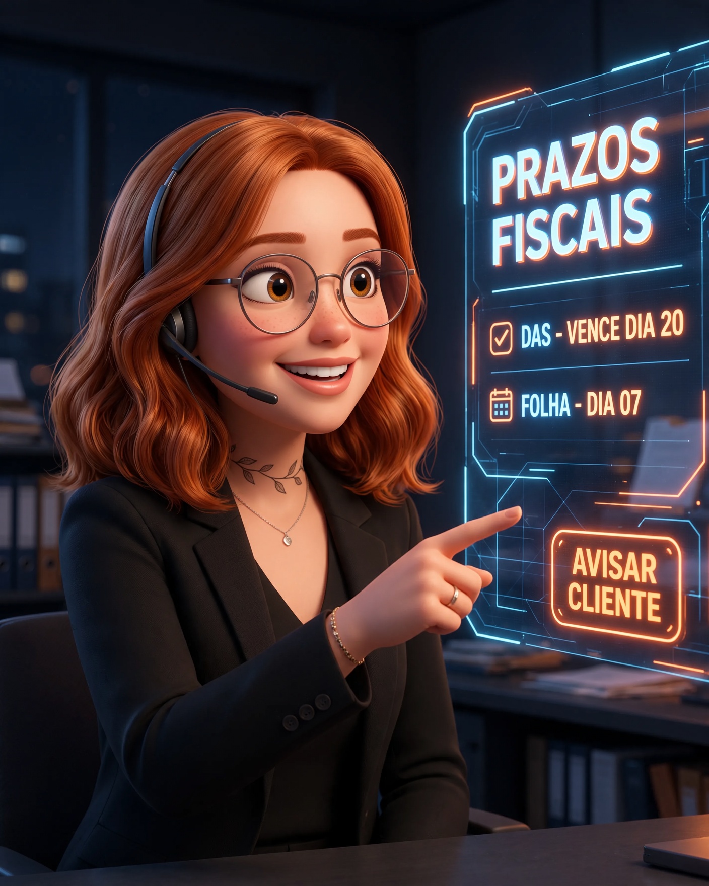 Ela avisa o cliente antes do prazo virar multa
