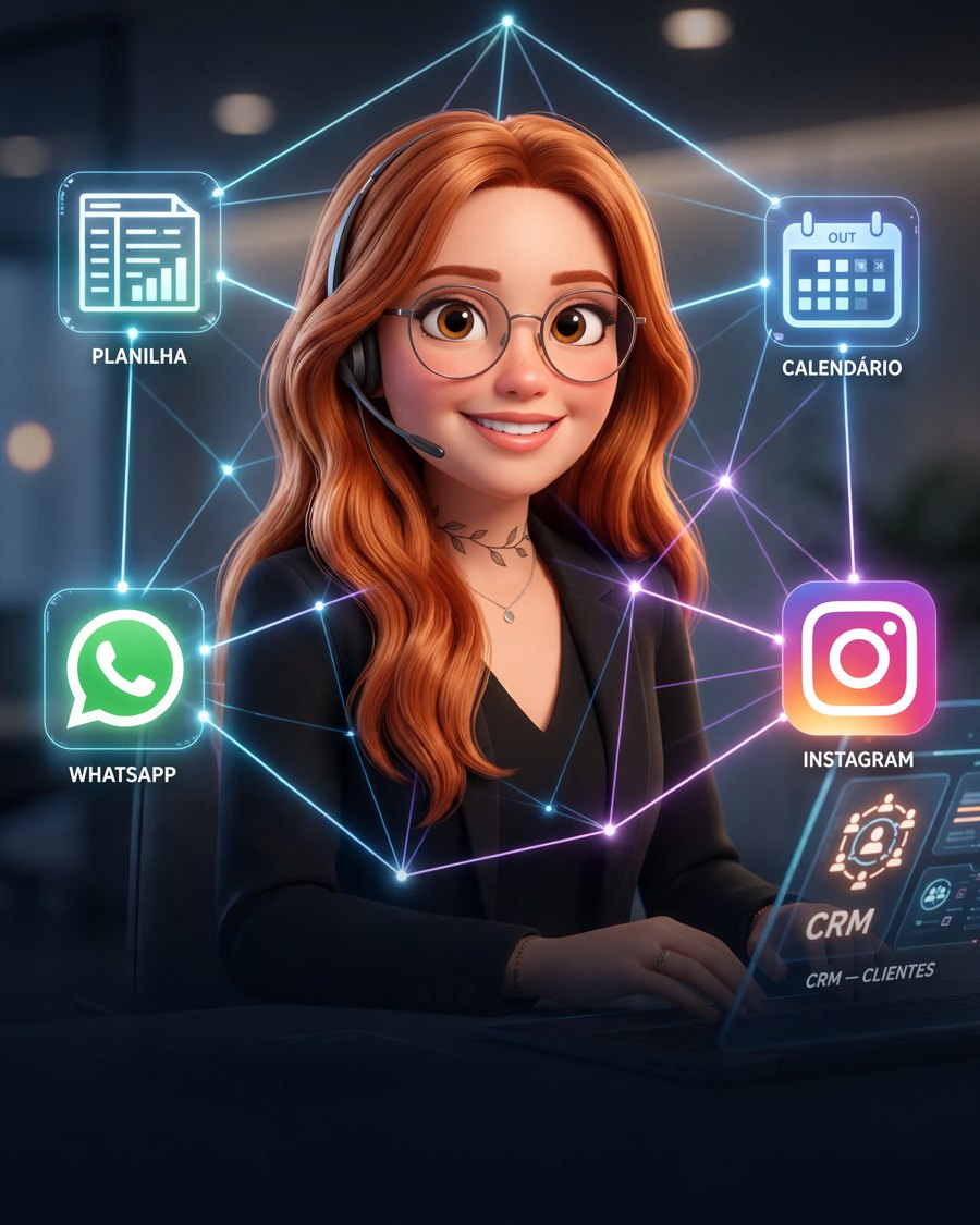 Maya conectando WhatsApp, Instagram, agenda e CRM em uma rede